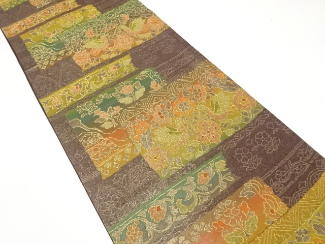 JAPANESE FUKURO OBI / WOVEN FLORAL SARASA